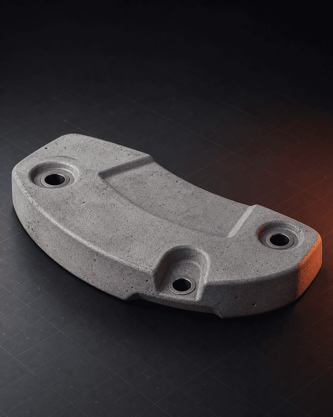 Gömülü metal insertli denge betonu parçası